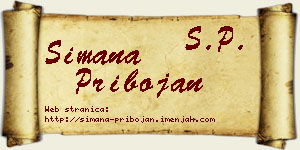 Simana Pribojan vizit kartica